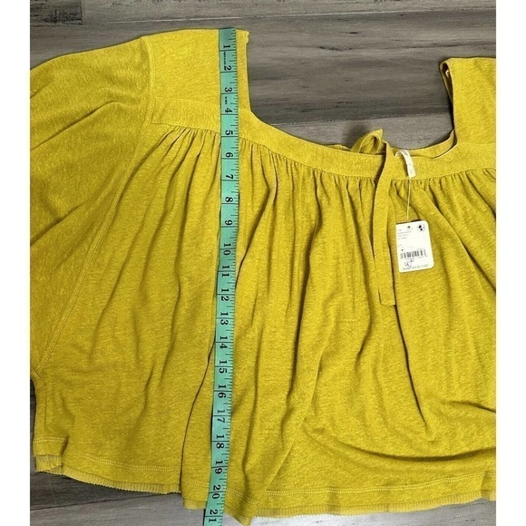 NWT Free People Golden Meadow Sunsetter Top Women's Gold Yellow Size L - Picture 8 of 8